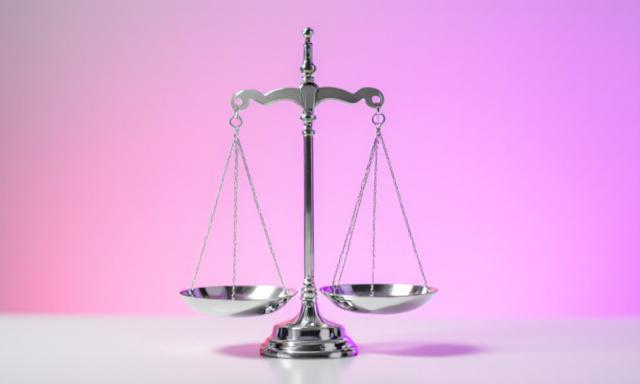 Balance de la justice stylisée sur fond lumineux
